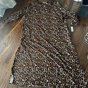 N Natori Wild Instinct Caftan maxi long sleeve dress plus size 3X